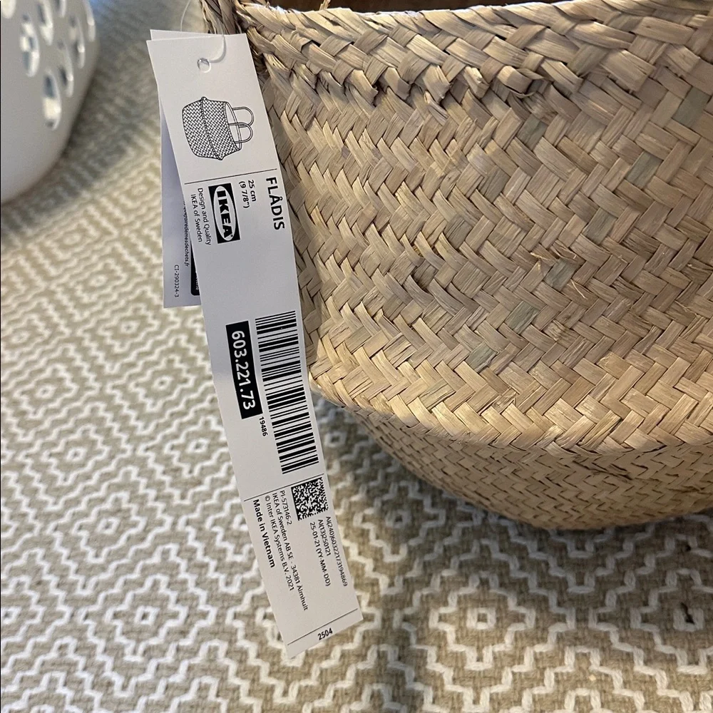 NWT IKEA Seagrass Basket Fladis